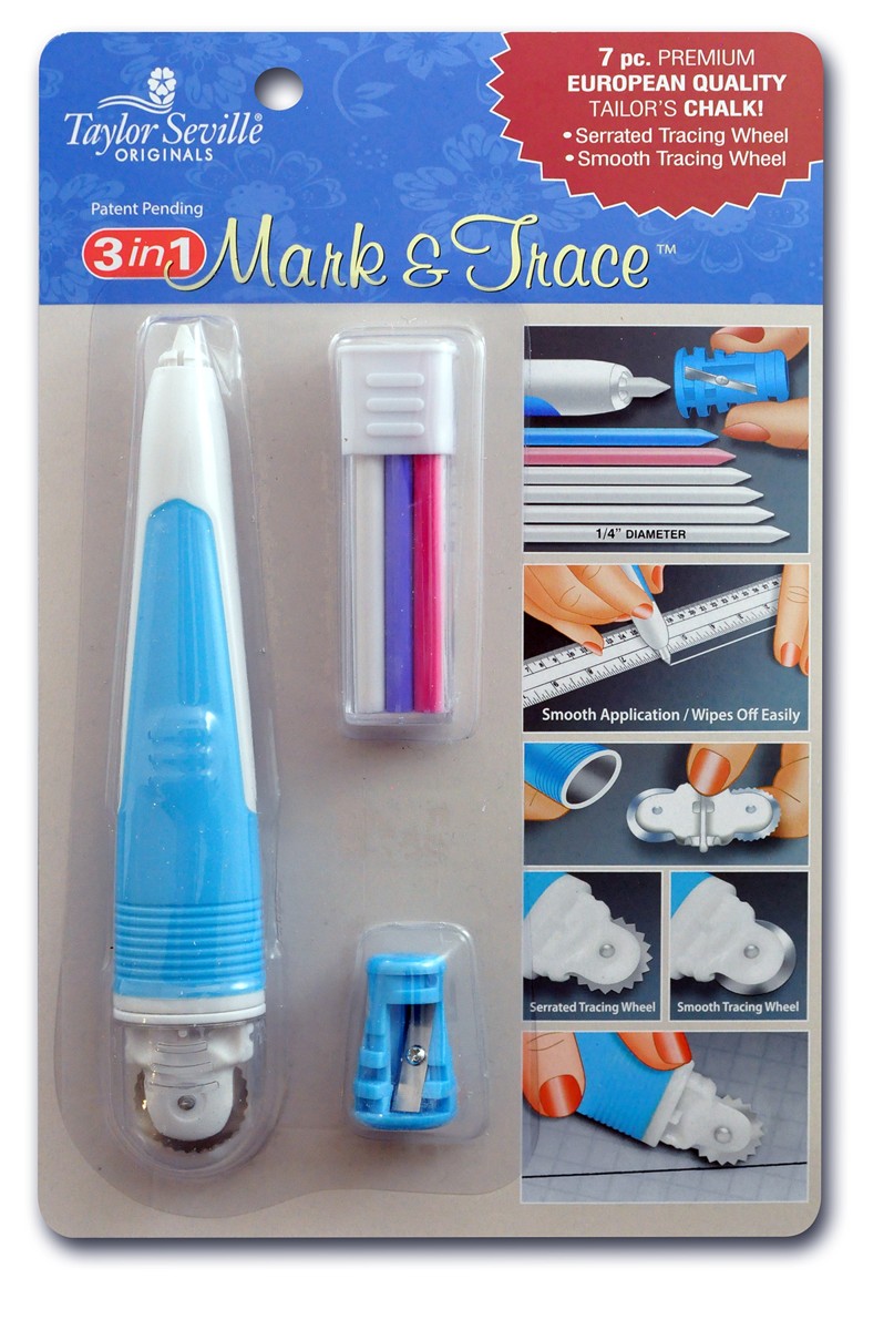 Taylor Seville 3 in 1 Mark & Trace tracing wheel with chalk refills